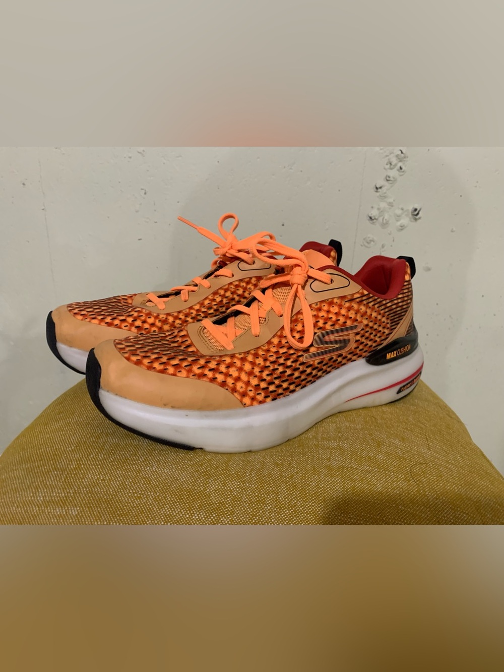 Skechers Bright Orange and Tan Mesh Running Shoes